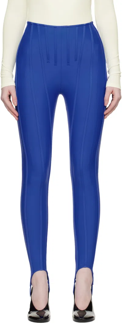 Mugler Ssense Exclusive Blue Corseted Leggings