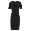 Mugler Staple-details Sheath Dress In Black Wool In Black