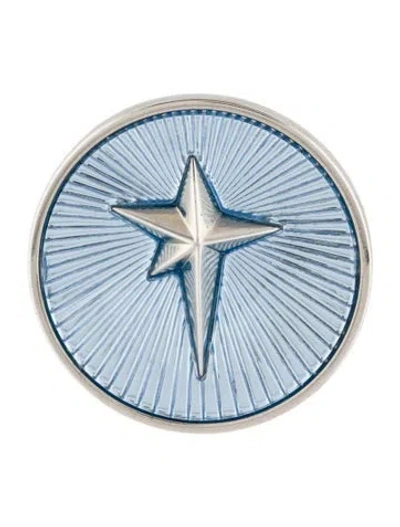 Pre-owned Mugler Star Brooch In Blue