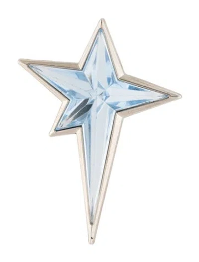 Pre-owned Mugler Star Brooch In Blue