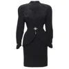 Mugler Star Button Space Age Curved Collar Power Blazer In Black