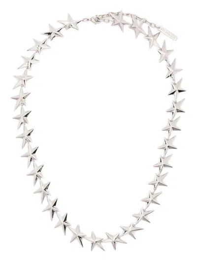 Mugler Star-chain Necklace In Metallic