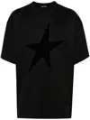 Mugler Star-flocked T-shirt In Black