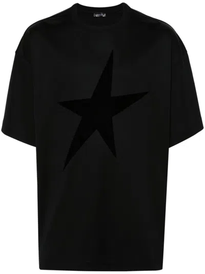 Mugler Star-flocked T-shirt In Black