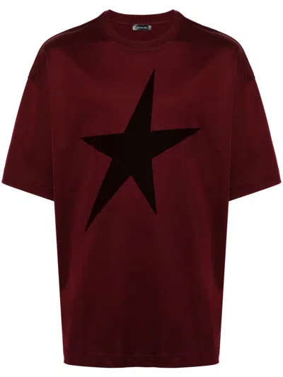 Mugler Star-flocked T-shirt In Red