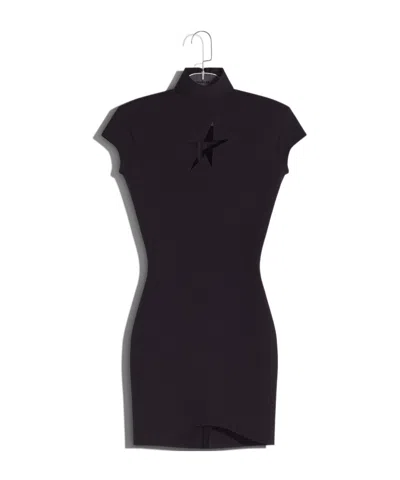 Mugler Star Mini Dress In Black
