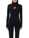 Mugler Long-sleeved Star Top For In Black