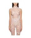 Mugler Beige Star Bodysuit In Nude
