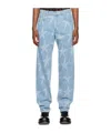 Mugler Star-patterned Denim Jeans In Blue