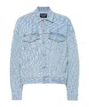Mugler Star-print Denim Jacket In Blue