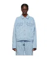 Mugler Star-print Denim Jacket In Blue