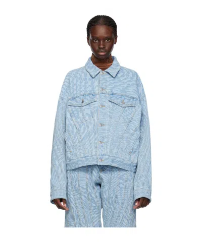 MUGLER STAR-PRINT DENIM JACKET