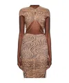 Mugler Tan Printed T-shirt In Brown