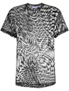 Mugler Star-print Mesh T-shirt In Black