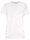 Mugler Star-print Mesh T-shirt In Neutrals