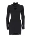 Mugler Star-shaped Long Sleeve Dress In Black
