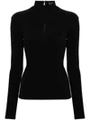 Mugler Ruched Top In Black