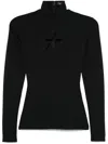 Mugler Openwork Detail Blouse In Black