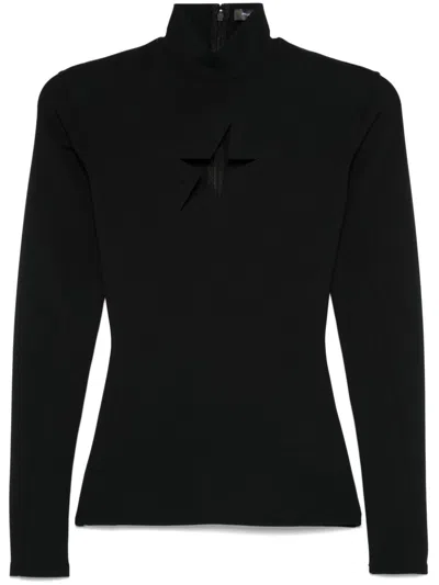Mugler Star Top In Black