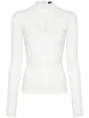 Mugler Long-sleeved Star Top For In White
