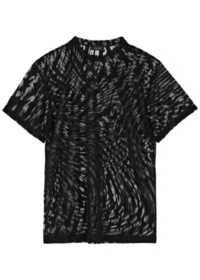 Mugler Star Tulle T-shirt In Black