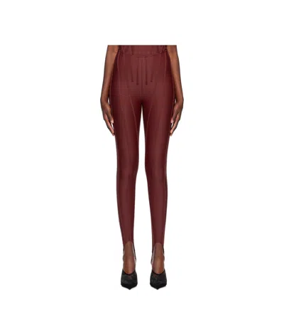 Mugler Stirrup-detail Leggings In Red