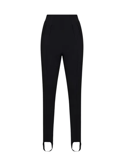 Mugler Stirrup Virgin Wool Trousers In Black