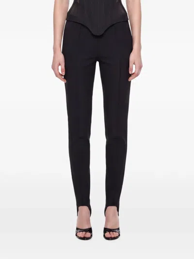 Mugler Stirrup-cuff Slim-fit Trousers In Black