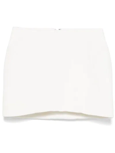 Mugler Stitch-detailed Mini Skirt In White