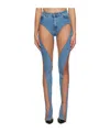Mugler Stitched Structure Denim Pants In Multicolor