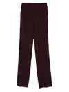 Mugler Straight Boned Pants Woman Burgundy In Burgundy