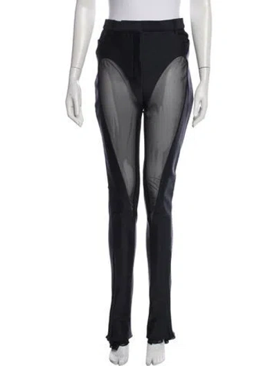 Pre-owned Mugler Straight Leg Pants In Black