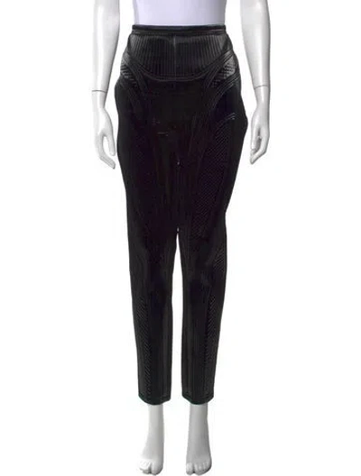 Pre-owned Mugler Straight Leg Pants In Black/metallic