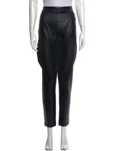 Pre-owned Mugler Straight Leg Pants W/ Tags In Black/metallic