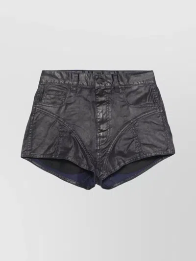 MUGLER STRAIGHT PATCHWORK HIGH-RISE SHORTS