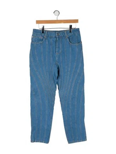 Pre-owned Mugler Straight-leg Jeans In Blue