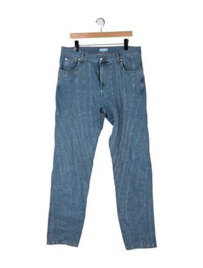 Pre-owned Mugler Straight-leg Jeans In Blue