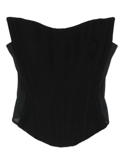 Mugler Splice Design Sleeveless Bustier In Black