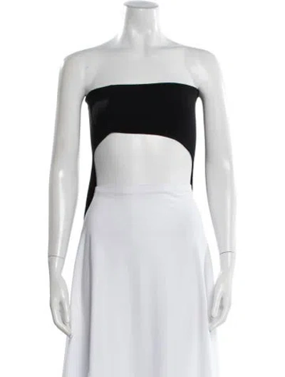 Pre-owned Mugler Strapless Crop Top In Black