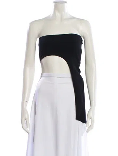 Pre-owned Mugler Strapless Crop Top In White