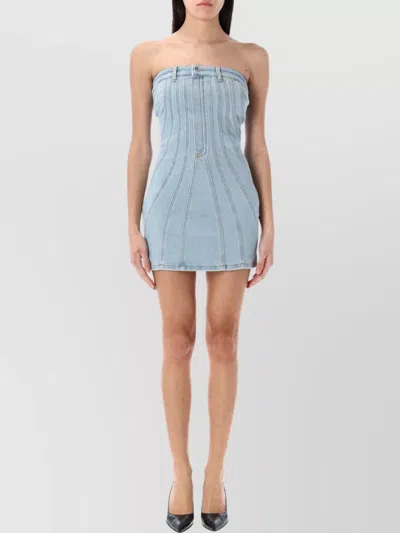 Mugler Mini Dress In Blue