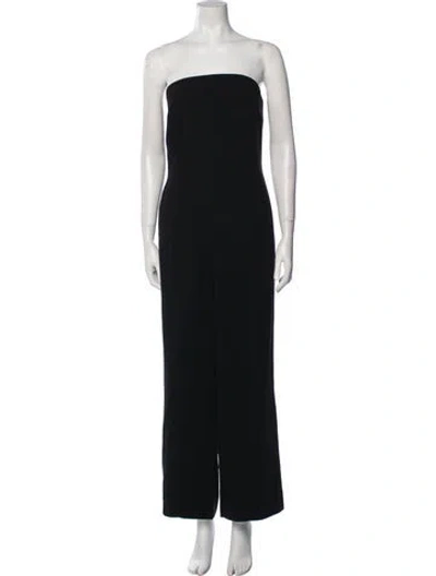 Pre-owned Mugler Strapless Jumpsuit In Black