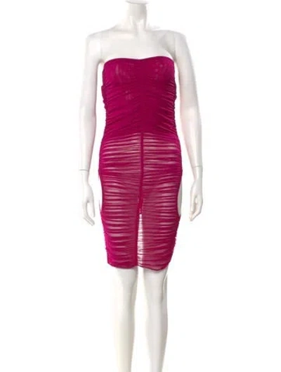 Pre-owned Mugler Strapless Mini Dress W/ Tags In Pink