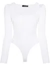 Mugler Strapped Long-sleeved Bodysuit In White