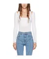 Mugler Strapped Long-sleeved Bodysuit In White