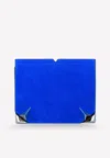 Mugler Strella Suede Clutch In Blue