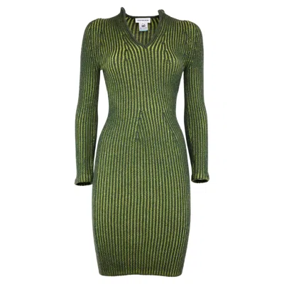 Pre-owned Mugler Stretch Dress In Wool In Black