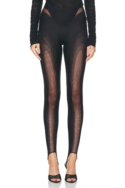 Mugler Stretch Illusion Skinny Leg Pant In Black