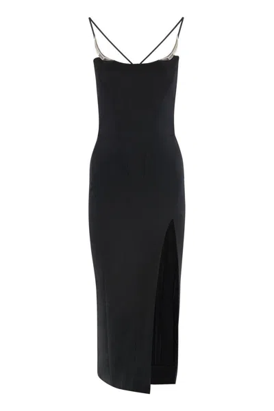 Mugler Stretch Viscose Dress In Black