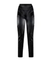 Mugler Stripe-embossed High-waisted Leggings In Black